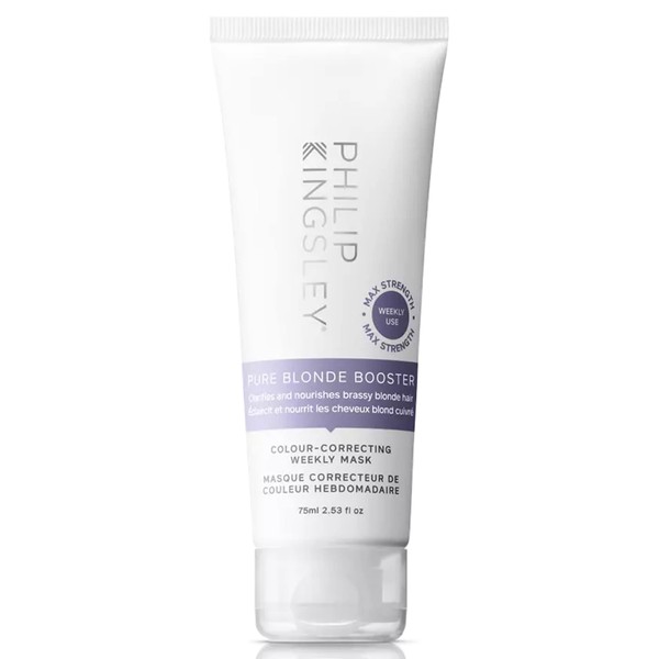 PHILIP KINGSLEY Pure Blonde Booster Purple Mask for Blonde Platinum Silver Gray Bleached Brassy Hair Weekly Toner for Orange Brassiness and Yellow Tones, 2.5 oz
