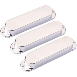 Alnicov 3 Pcs 82mm Plastic Closed Shell Electric Guitar Pickup Covers Single Coil Pickup Covers (Chrome)