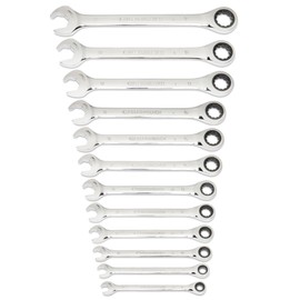 GearWrench 85597 12-Piece Metric Ratcheting Open End Wrench Set                                                                                       