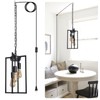 Black Industrial Plug in Pendant Lighting with 17.8ft Cord, Farmhouse