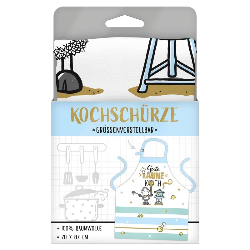 Sheepworld Apron with Saying "Gute Laune" | Cooking Apron Made