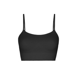 Snocks Women's Knitted Sports Bra, Pack of 1, for Yoga, Fitness or Everyday Use, 1 x black.