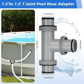 Glooglitter 2 Pack Pool Hose Connector, 1.5" to 1.5" T-Joint Pool Hose Adapter for Above Ground Swimming Pool, Filter Pump Hose Connector, 3 Way Pool Pump Connectors for Pool Parts and Accessories
