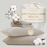 Double Stitch 100% Supima Cotton Sheets Set - 600 Thread