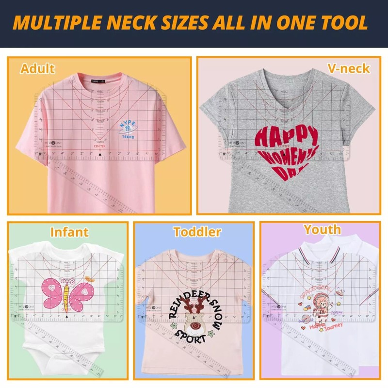HTVRONT T-shirt Ruler Guide Tshirt Measurement Tool for Heat Press