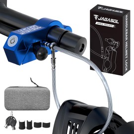 JAGASOL Motorcycle Lock Helmet Lock & Brake Lock Combo Anti Theft Motorcycle Handlebar Lock for Motorcycle Moped Motorbike Scooters ATV Dirt Bike Street Bike, Max 1.5'', Blue