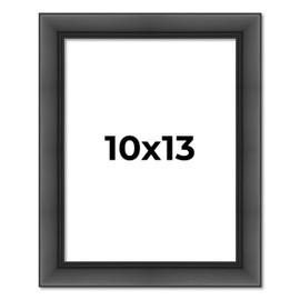 10x13 Frame Black Contemporary Complete Wood Picture Frame with UV Resistant Acrylic Protective Front, Acid-Free Foam Board Backing, & Hardware