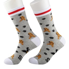 AATOP 2 Pairs Golden Retriever Dog Mom Gift Socks (Cotton, Life Golden Suk)