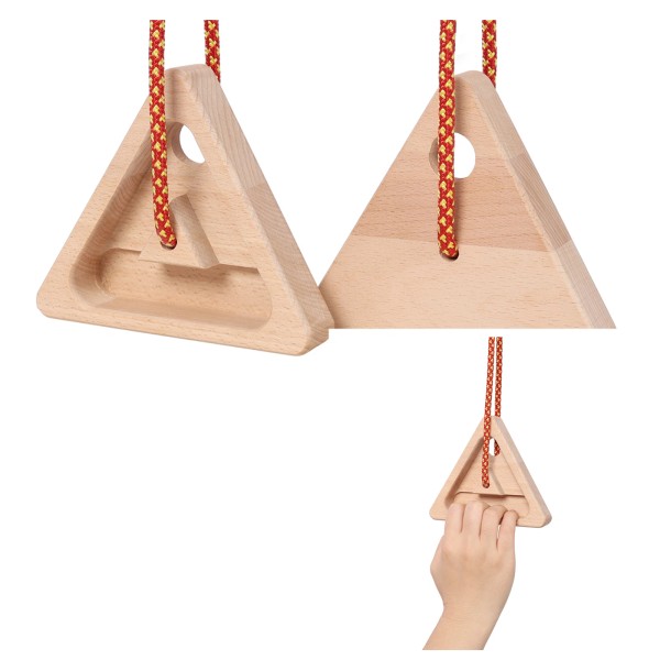 HZX 2Pcs Wood Triangle Climbing Hangboard with Rope Fingerboard Rock