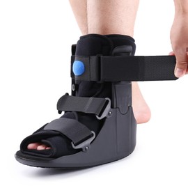 Kaneyvok Short Air Walker Cam Fracture Boot Inflatable Walking Boot for Ankle or Foot Fracture, Sprained Ankle, Injury Protection and Stabilization Fracture Boot Fits Left or Right Foot (Small)