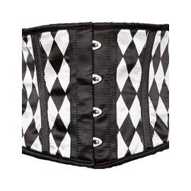 Lavish Black & White Diamond Waist Cincher Corset (Small)