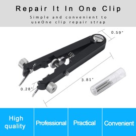 Freejoy Watch Spring Bar Plier Tool Set with Durable 10 Tips Pins, 6825 Spring Bar Tweezer Tool for Watch Wrist Bands Strap Removal Repair Fix Kit (Black)