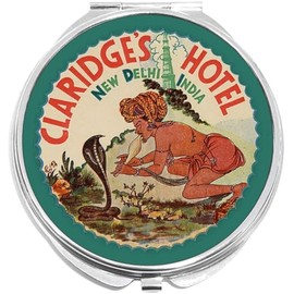 New Delhi India Hotel Compact with Mirrors - Perfect Pocket and Purse Size Folding Mirror for Applying Make Up Anywhere