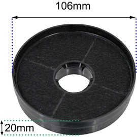 SPARES2GO Active Carbon Odour Filter compatible with Logik Cooker Hood/Vent Extractor (Pack of 2)