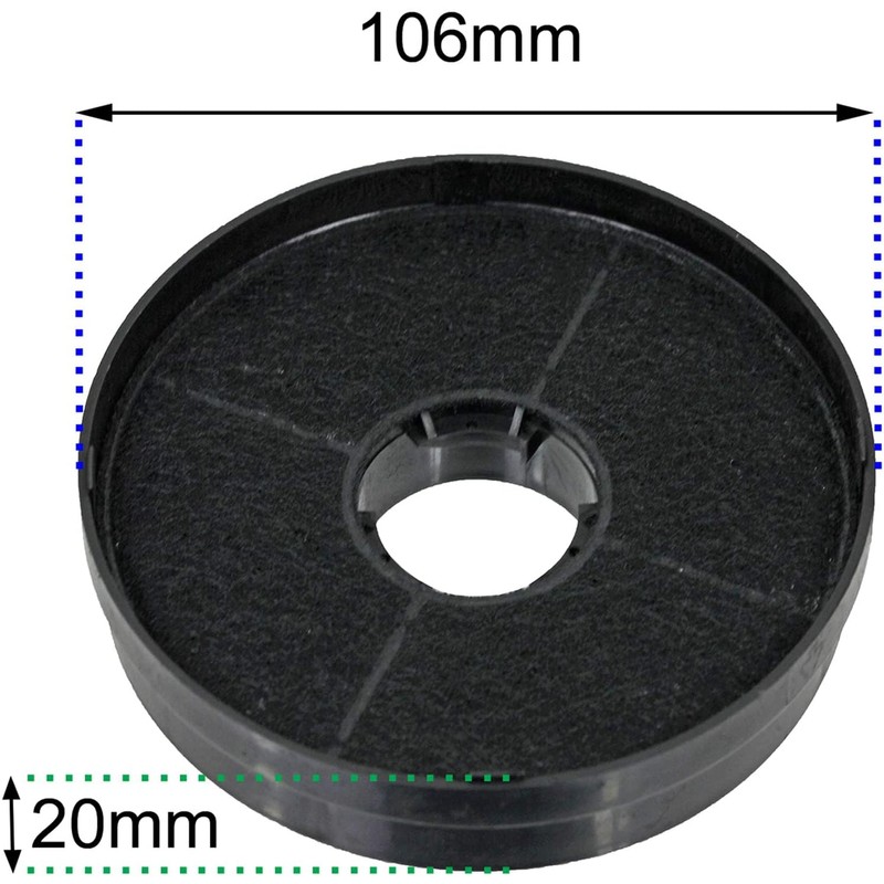 SPARES2GO Active Carbon Odour Filter compatible with Logik Cooker Hood/Vent