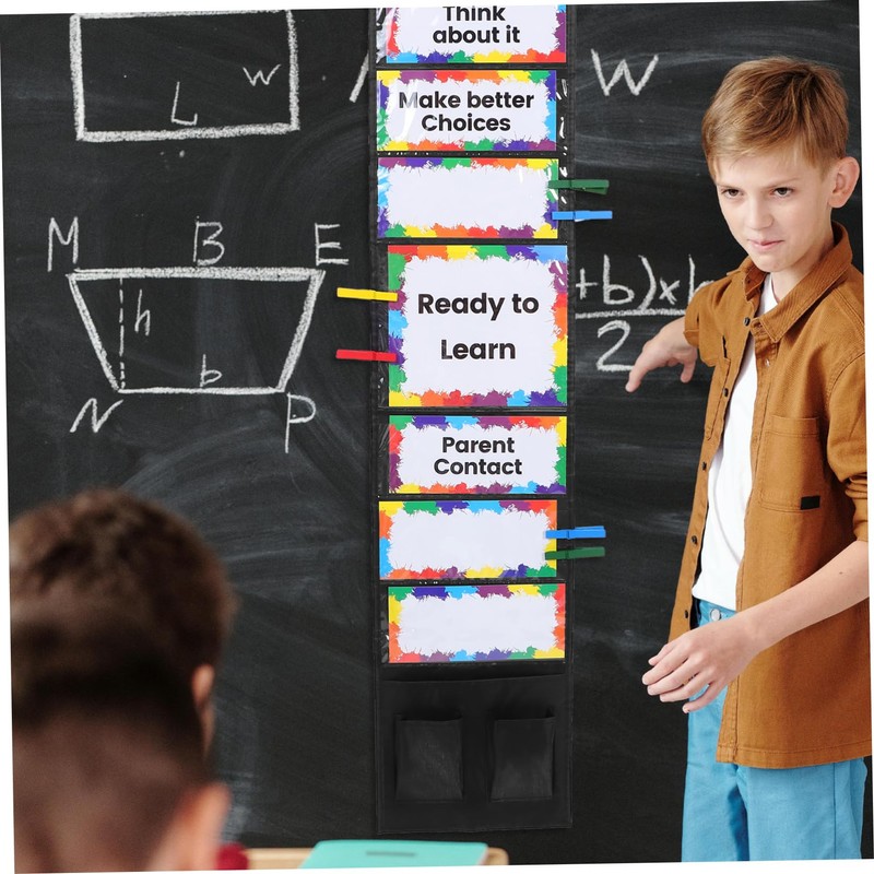 jojofuny 1 Set Classroom Behavior Chart Set Pocket Chart for