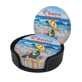 ItS 5 O'Clock Somewhere Parrot Coasters Set of 6 Pack