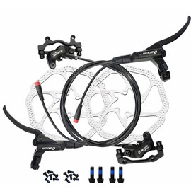 FAMEX RIDE Zoom EBike Hydraulic Disc Brake FR-ZHB876E 2-PIN Plug Power-Off Sensor Front & Rear 700mm & 1650mm Set 2 Piston for Mountain Bike MTB BMX (Black)