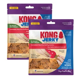 KONG All Natural Chicken Recipe Jerky Dog Treats for Training and Rewarding (2 Pack (Small/Medium))