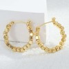 HUGE SWAN Gold Metallic Cube Beaded Hoop Earrings 14K Gold