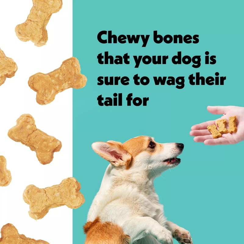 Wiggles & Wags 1 Soft Chews Peanut Butter Recipe Bone-Shaped