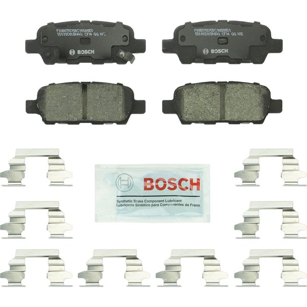 BOSCH BC905 QuietCast Premium Ceramic Disc Brake Pad Set - Compatible With Select Infiniti; Nissan 350Z, 370Z, Altima, Juke, Leaf, Maxima, Murano, Pathfinder, Quest, Rogue, Sentra + More; REAR