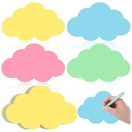 Set of 40 Presentation Cards Cloud 14 x 23 cm Presentation Cards 4 Colours Colourful Metaplan Cards Flip Chart Paper Metaplan Cards Set Flashcards for Office School Light Green Light Yellow Light Pink