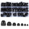 165 Piece Cap Nuts High Shape Set, Black Nylon Hexagonal