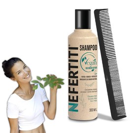Shampoo vegano sin sal ni sulfatos con keratina y aceites naturales repara, hidrata y fortalece el cabello seco o dañado + Peine graduado ALFAMAR