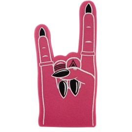 FUNSTITUTION Giant Foam Finger 18 Inch - Female Foam Hand for All Occasions - Seen on Miley Cyrus - Cheerleading for Sports - Use as Celebration Pom Poms Pink