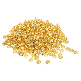 500PCS Round Shape Metal Eyelets, 4.5mm Scrapbooking Eyelets Metal Eyelets Grommets Craft Leather Hot Eyelets for Shoes Clothing, Craft Making(Gold)