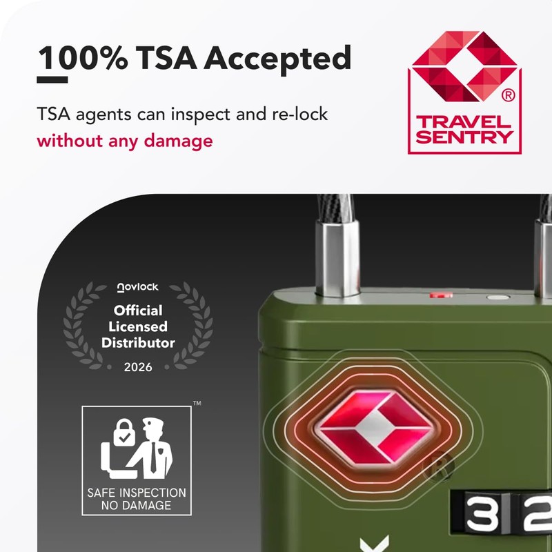 TSA Luggage Locks with Alert Indicator – 4-Digit Travel Padlocks