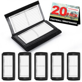 Football Play Wristbands, Sports Football Arm Bands, Cotton Wristbands for Play Signs, Baseball Wrist Bands with 3 PVC Compartments for Teenagers