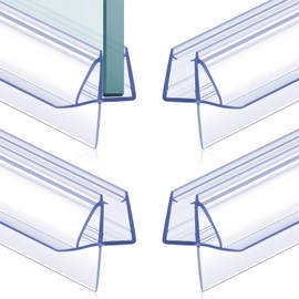 Frienda 4 Pcs Shower Door Bottom Seal 1/4" x 36'' Clear PVC Glass Door Sweep Shower Frameless Seal Strip for Replacement Stopping Leaks and Creating Water Barrier