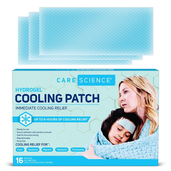 Care Science Hydrogel Cooling Patch 16ct | Cooling Patches for