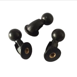 VizGiz 2 Pack 1/4 inch to 17mm Ball Mount Adapter Swivel Bolt for Tripod Selfie Grip Stand Head Phone Pad Tablet Clip Cradles Clamp Holder Connector, Black