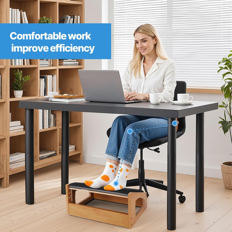 XINGMIAOWJ Ergonomic Foot Rest, 4 Adjustable Height Foot Stool,Footrest Under