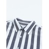 Meilicloth Men's Long-Sleeved, Striped, Casual Summer Shirt with Buttons, Regular