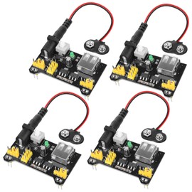 4PCS Breadboard Power Module for MB-102, Breadboard Module Input 6.5~12V Output 3.3V 5V for Arduino Power Supply with 4PCS 9V Battery Clip