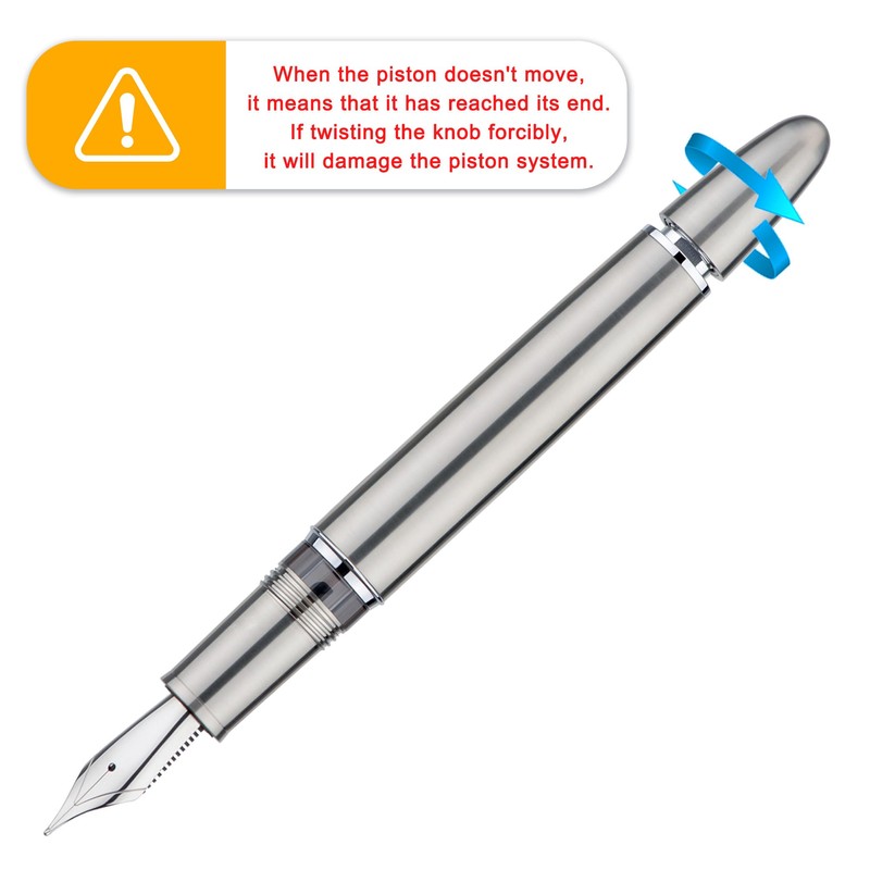 Asvine J16 Brushed Titanium Fountain Pen Jowo Medium Nib Piston