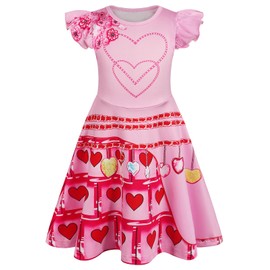 Jurebecia Little Girls Descendants Nightgowns Pink Princess Bridget Nightgown Pajamas for Kids Flutter Sleeves Nightie Dress Fatansy Nightdress Sleepwear Size 9-10