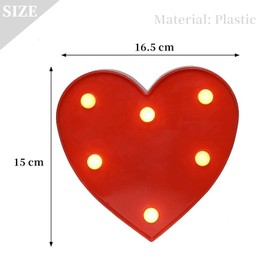 ZHAOMIMI LED Light Up Number, Decorative Lamp Sign for Night Light, Wedding, Birthday, Party, Christmas, Home Bar, Decoration (Heart)