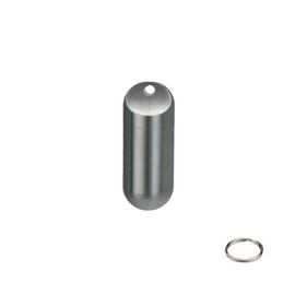 Small Keychain Pill Box, Pill Case for Travel Pocket Purse, Waterproof Pill Container Organiser with Keyring, Portable EDC Pill Holder for Outdoor/Daily/Emergency (Titanium S)