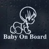 Baby on Board Auto-Aufkleber, weißer Vinyl-Aufkleber, 15 cm x 12