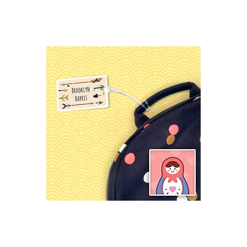 Kids Labels Durable Large Luggage & Bag Tag Russian Doll