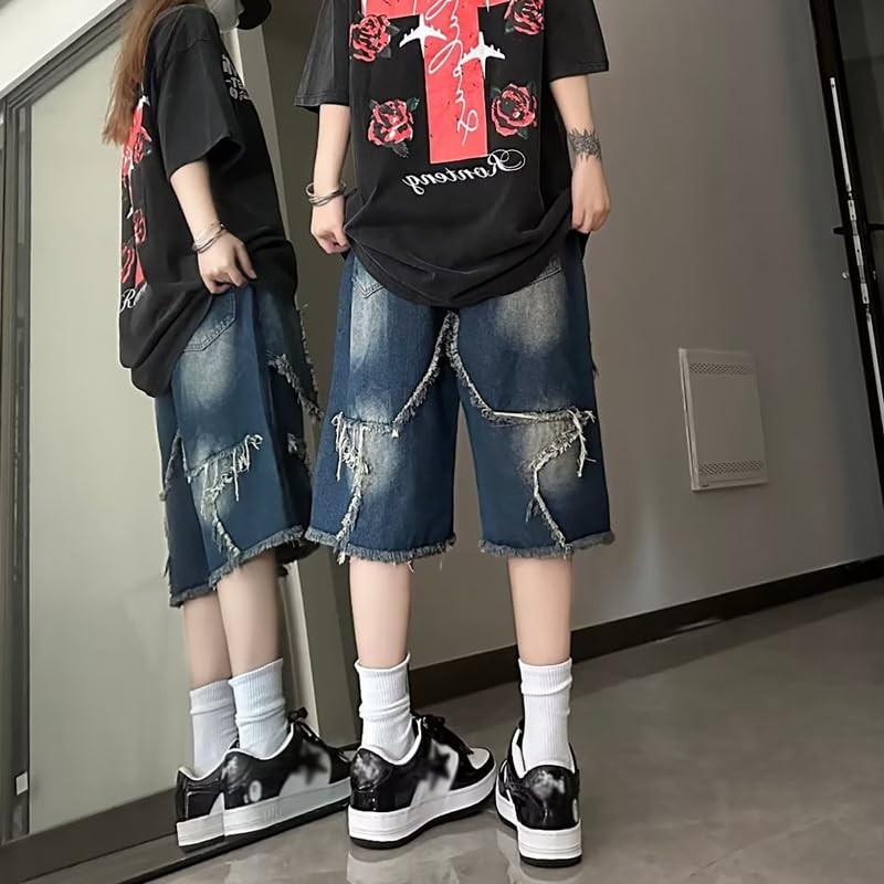 OTEEGX Y2K Baggy Jean Shorts for Women Men Denim Pants