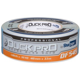 Shurtape DF 545 Duck Pro Professional Grade, Premium Double-Coated Cloth Tape for Carpet, Pads, Easy Removal, 48mm x 36yd, 10.5 mil, Blue, 1 Roll (105455)