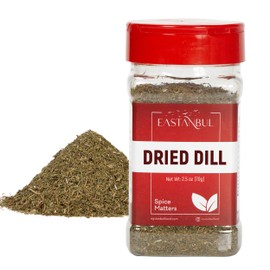 Eastanbul Dill Weed, 2.5oz Dried Dill Weed, Eneldo En Povlo, Pure, Freshly Cut, Sifted, Mediterranean Seasoning, Exquisitely Fragrant, Pairs with Salads, Dips, Soups, Seafood and More