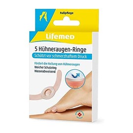 Lifemed - 5 Corn Rings Skin-Coloured Protects Against Painful Pressure & Promotes Healing - Economical & Practical Pack of 4 (20 Plasters)