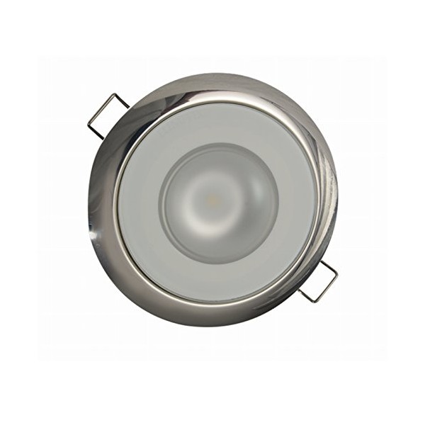 Lumitec 113118 Mirage LED Exterior or Interior Down Light, Flush Mount, Stainless Steel Polished Bezel, White Dimming, Red Non-Dimming, Blue Non-Dimming